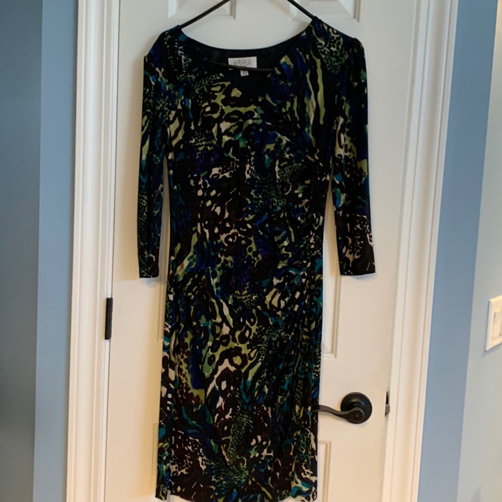 Professional dress with ruching on the left side